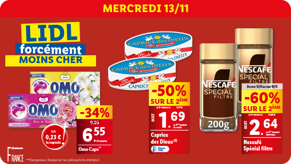 Offres disponibles en supermarché Lidl