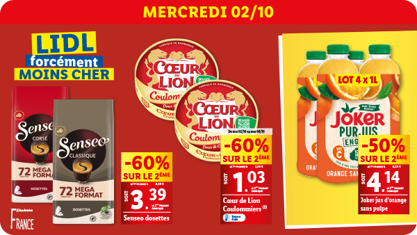 Offres disponibles en supermarché Lidl